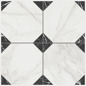 Merzoni Yard Marquina 13" x 13" Porcelain Floor and Wall Tile - 10 Tiles Per Case - 12.0 Square Feet