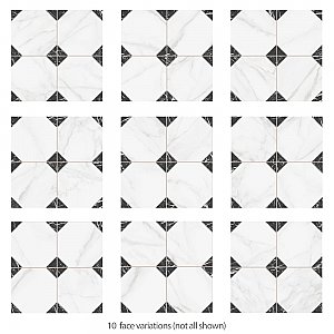 Merzoni Yard Marquina 13" x 13" Porcelain Floor and Wall Tile - 10 Tiles Per Case - 12.0 Square Feet