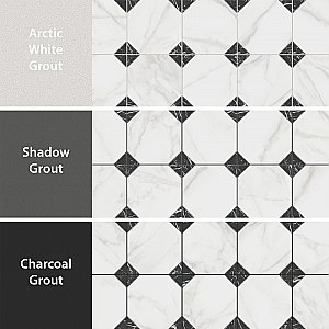 Merzoni Yard Marquina 13" x 13" Porcelain Floor and Wall Tile - 10 Tiles Per Case - 12.0 Square Feet