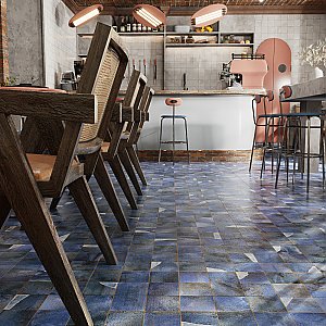 Kings Sea Blue 13" x 13" Ceramic Floor and Wall Tile - 10 Tiles Per Case - 12.0 Square Feet