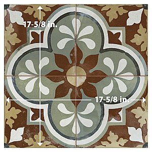 Kings Barna Born 17-5/8" x 17-5/8" Ceramic Floor and Wall Tile - 5 Tiles Per Case - 10.95 Square Feet