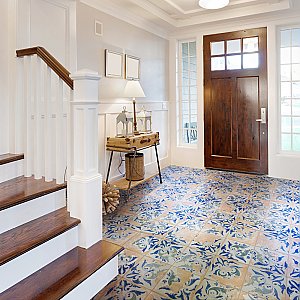 Kings Luxe Heritage Leaves 17-5/8" x 17-5/8" Ceramic Floor & Wall Tile - Sold Per Case of 5 - 10.95 Sq. Ft.