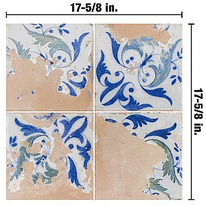 Kings Luxe Heritage Leaves 17-5/8" x 17-5/8" Ceramic Floor & Wall Tile - Sold Per Case of 5 - 10.95 Sq. Ft.