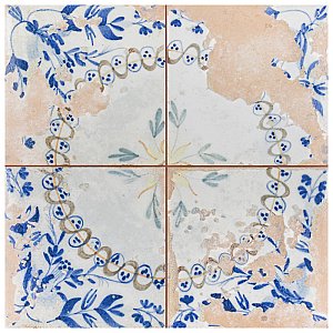 Kings Luxe Heritage Ornate 17-5/8" x 17-5/8" Ceramic Floor & Wall Tile - Sold Per Case of 5 - 10.95 Sq. Ft.