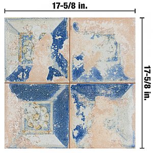 Kings Luxe Heritage Square 17-5/8" x 17-5/8" Ceramic Floor & Wall Tile - Sold Per Case of 5 - 10.95 Sq. Ft.