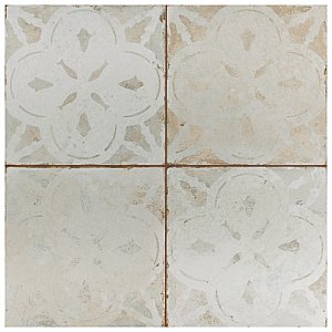 Kings Aurora White 17-5/8" x 17-5/8" Ceramic Floor/Wall Tile - 5 Tiles Per Case - 10.95 Sq. Ft.