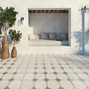 Kings Field Black 17-3/4" x 17-3/4" Porcelain Floor and Wall Tile - 5 Tiles Per Case - 11.1 Square Feet