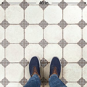 Kings Field Black 17-3/4" x 17-3/4" Porcelain Floor and Wall Tile - 5 Tiles Per Case - 11.1 Square Feet