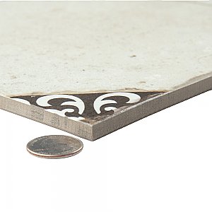 Kings Field Black 17-3/4" x 17-3/4" Porcelain Floor and Wall Tile - 5 Tiles Per Case - 11.1 Square Feet