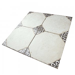 Kings Field Black 17-3/4" x 17-3/4" Porcelain Floor and Wall Tile - 5 Tiles Per Case - 11.1 Square Feet