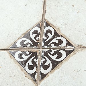 Kings Field Black 17-3/4" x 17-3/4" Porcelain Floor and Wall Tile - 5 Tiles Per Case - 11.1 Square Feet