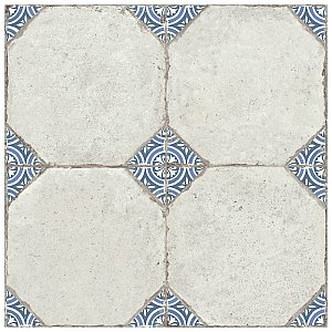 Kings Field Blue 17-3/4" x 17-3/4" Porcelain Floor and Wall Tile - 5 Tiles Per Case - 11.1 Square Feet