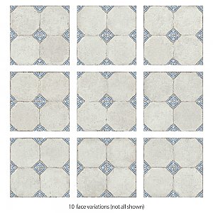 Kings Field Blue 17-3/4" x 17-3/4" Porcelain Floor and Wall Tile - 5 Tiles Per Case - 11.1 Square Feet
