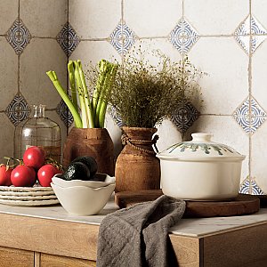 Kings Field Blue 17-3/4" x 17-3/4" Porcelain Floor and Wall Tile - 5 Tiles Per Case - 11.1 Square Feet