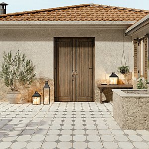 Kings Field Blue 17-3/4" x 17-3/4" Porcelain Floor and Wall Tile - 5 Tiles Per Case - 11.1 Square Feet