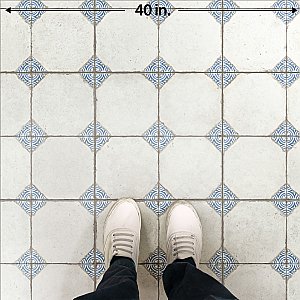 Kings Field Blue 17-3/4" x 17-3/4" Porcelain Floor and Wall Tile - 5 Tiles Per Case - 11.1 Square Feet
