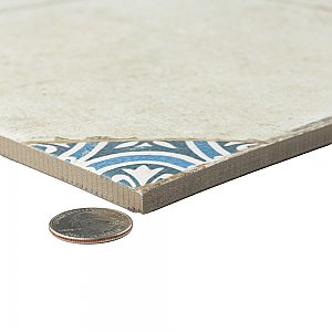 Kings Field Blue 17-3/4" x 17-3/4" Porcelain Floor and Wall Tile - 5 Tiles Per Case - 11.1 Square Feet