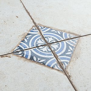 Kings Field Blue 17-3/4" x 17-3/4" Porcelain Floor and Wall Tile - 5 Tiles Per Case - 11.1 Square Feet