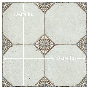 Kings Field Brown 17-3/4" x 17-3/4" Porcelain Floor and Wall Tile - 5 Tiles Per Case - 11.1 Square Feet
