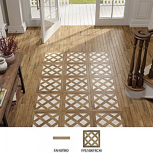 Kings Forest Lattice Calcatta Mix 17-5/8" x 17-5/8" Ceramic Floor and Wall Tile - 5 Tiles Per Case - 10.95 Square Feet