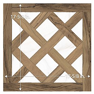 Kings Forest Lattice Calcatta Mix 17-5/8" x 17-5/8" Ceramic Floor and Wall Tile - 5 Tiles Per Case - 10.95 Square Feet