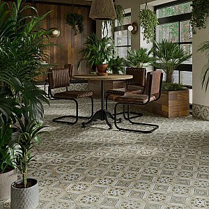 Kings Porto Iria  17-5/8" x 17-5/8" Ceramic Floor & Wall Tile - 5 Tiles Per Case - 10.95 Sq. Ft.