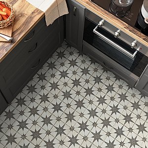 Kings Star Supernova Nero 17-3/4" x 17-3/4" Porcelain Floor and Wall Tile - 5 Tiles Per Case - 11.1 Square Feet