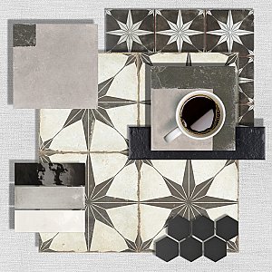 Kings Star Supernova Nero 17-3/4" x 17-3/4" Porcelain Floor and Wall Tile - 5 Tiles Per Case - 11.1 Square Feet