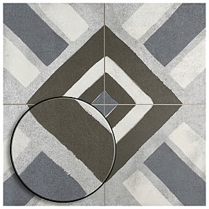 Kings Sena Azul  17-3/4" x 17-3/4" Porcelain Floor & Wall Tile - 5 Tiles Per Case - 11.1 Sq. Ft.