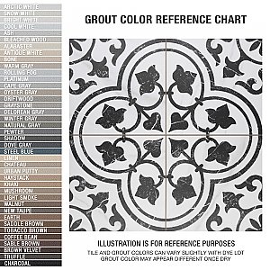 Merzoni Ornate Marquina 17-7/8" x 17-7/8" Porcelain Floor & Wall Tile - 5 Tiles Per Case - 11.25 Sq. Ft.
