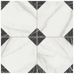 Merzoni Yard Marquina 17-7/8" x 17-7/8" Porcelain Floor and Wall Tile - 5 Tiles Per Case - 11.25 Square Feet