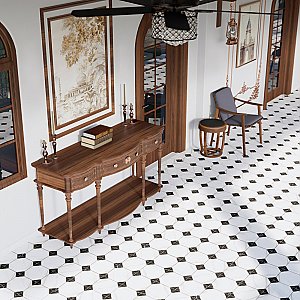 Merzoni Yard Marquina 17-7/8" x 17-7/8" Porcelain Floor and Wall Tile - 5 Tiles Per Case - 11.25 Square Feet