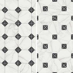 Merzoni Yard Marquina 17-7/8" x 17-7/8" Porcelain Floor and Wall Tile - 5 Tiles Per Case - 11.25 Square Feet