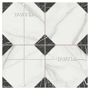 Merzoni Yard Marquina 17-7/8" x 17-7/8" Porcelain Floor and Wall Tile - 5 Tiles Per Case - 11.25 Square Feet