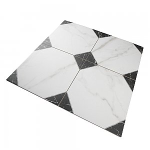 Merzoni Yard Marquina 17-7/8" x 17-7/8" Porcelain Floor and Wall Tile - 5 Tiles Per Case - 11.25 Square Feet