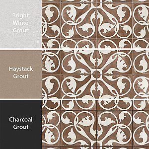 Kings Nouveau Ruby 17-5/8" x 17-5/8" Ceramic Floor and Wall Tile - 5 Tiles Per Case - 10.95 Square Feet
