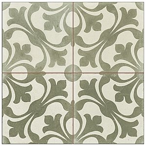 Kings Nouveau Sage 17-5/8" x 17-5/8" Ceramic Floor and Wall Tile - 5 Tiles Per Case - 10.95 Square Feet