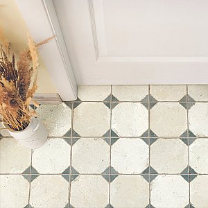 Kings Yard Blue 17-5/8" x 17-5/8" Ceramic Floor & Wall Tile - 5 Tiles Per Case - 10.95 Sq. Ft.