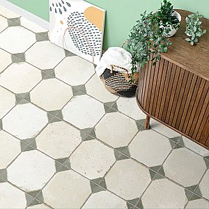 Kings Yard Sage 17-5/8" x 17-5/8" Ceramic Floor & Wall Tile - 5 Tiles Per Case - 10.95 Sq. Ft.