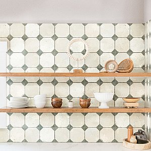 Kings Yard Sage 17-5/8" x 17-5/8" Ceramic Floor & Wall Tile - 5 Tiles Per Case - 10.95 Sq. Ft.