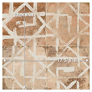 Kings Alora Décor 17-5/8" x 17-5/8" Ceramic Floor and Wall Tile - 5 Tiles Per Case - 10.95 Square Feet