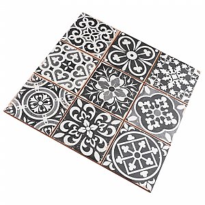 Faenza Nero 13" x 13" Ceramic Tile - Per Case of 10 - 12 Sq. Ft. Per Case