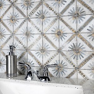 Harmonia Kings Marrakech Blue 13"x13"Ceramic Tile - Sold Per Case of 10 - 12.19 Square Feet