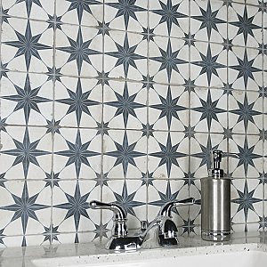 Harmonia Kings Star Blue 13"x13" Ceramic Tile - Sold Per Case of 10 - 12.19 Square Feet