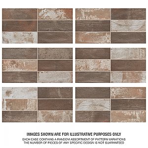 Kings Mud Cocoa 7-7/8" x 15-3/4" Ceramic Wall Tile - 12 Tiles Per Case - 10.44 Sq. Ft.