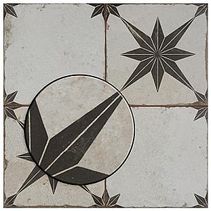 Kings Star Ara Nero 17.63"x17.63" Ceramic Floor and Wall Tile - Per Case of 5 -10.95 Square Feet