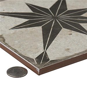 Kings Star Ara Nero 17.63"x17.63" Ceramic Floor and Wall Tile - Per Case of 5 -10.95 Square Feet
