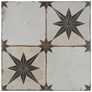 Kings Star Ara Nero 17.63"x17.63" Ceramic Floor and Wall Tile - Per Case of 5 -10.95 Square Feet