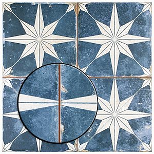 Kings Star Sky Blue and White 17-5/8" x 17-5/8" Ceramic Tile - Sold Per Case of 5 - 11.02 Square Feet Per Case