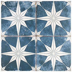 Kings Star Sky Blue and White 17-5/8" x 17-5/8" Ceramic Tile - Sold Per Case of 5 - 11.02 Square Feet Per Case